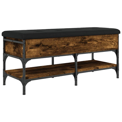vidaXL Shoe Bench Smoked Oak 102x42x45 cm Engineered Wood