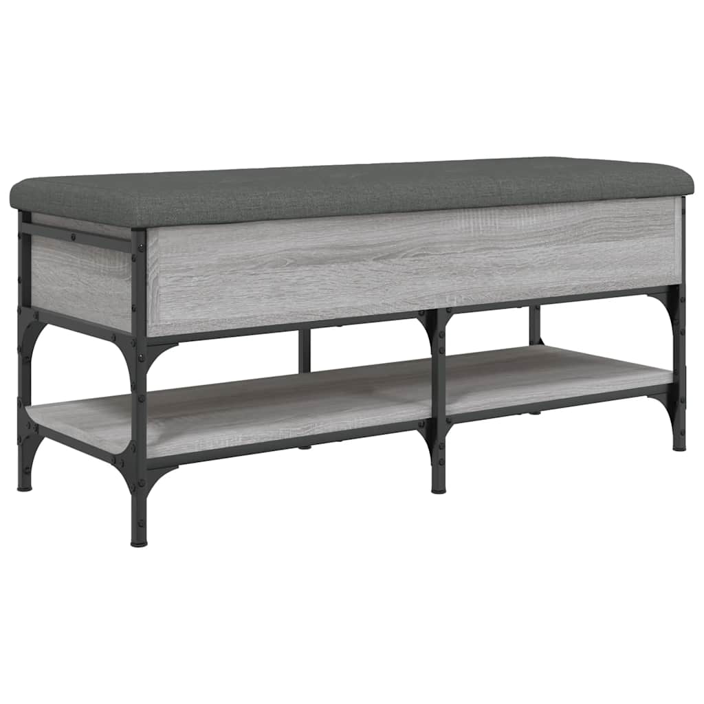 vidaXL Shoe Bench Grey Sonoma 102x42x45 cm Engineered Wood