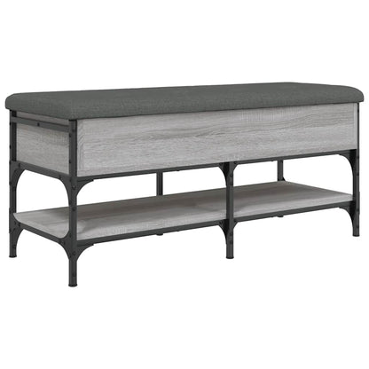 vidaXL Shoe Bench Grey Sonoma 102x42x45 cm Engineered Wood