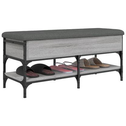 vidaXL Shoe Bench Grey Sonoma 102x42x45 cm Engineered Wood