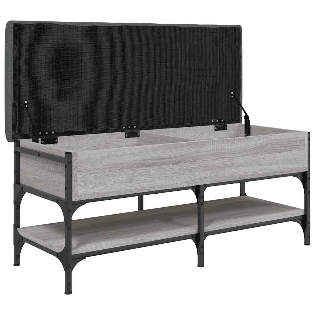 vidaXL Shoe Bench Grey Sonoma 102x42x45 cm Engineered Wood