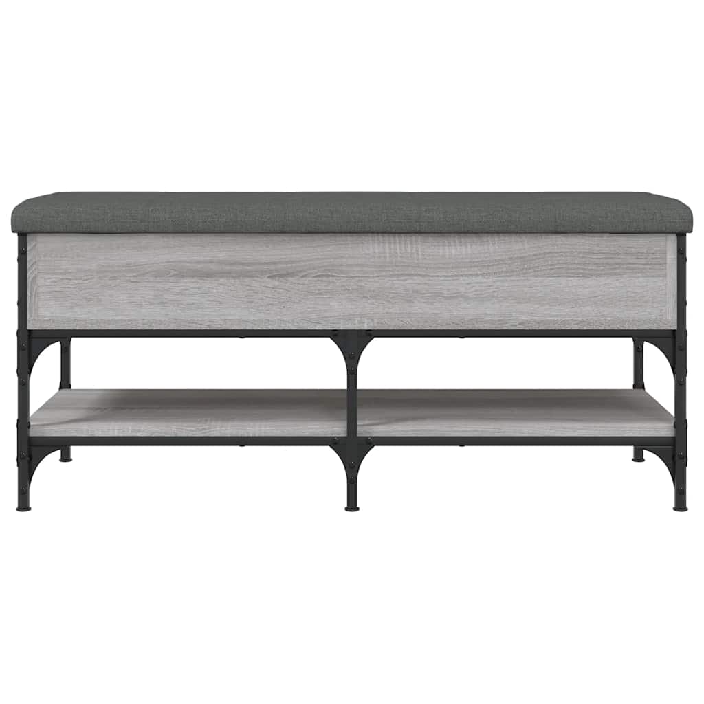 vidaXL Shoe Bench Grey Sonoma 102x42x45 cm Engineered Wood