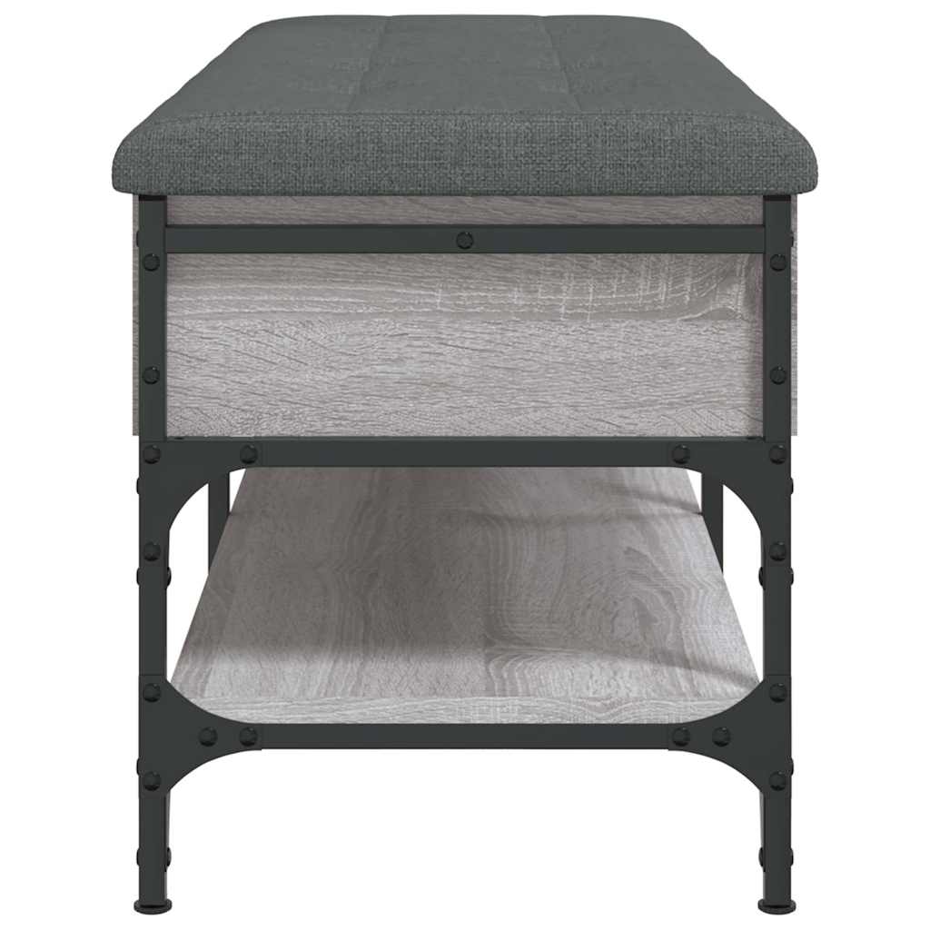 vidaXL Shoe Bench Grey Sonoma 102x42x45 cm Engineered Wood