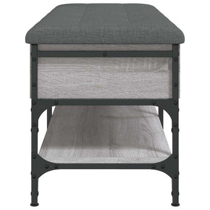 vidaXL Shoe Bench Grey Sonoma 102x42x45 cm Engineered Wood
