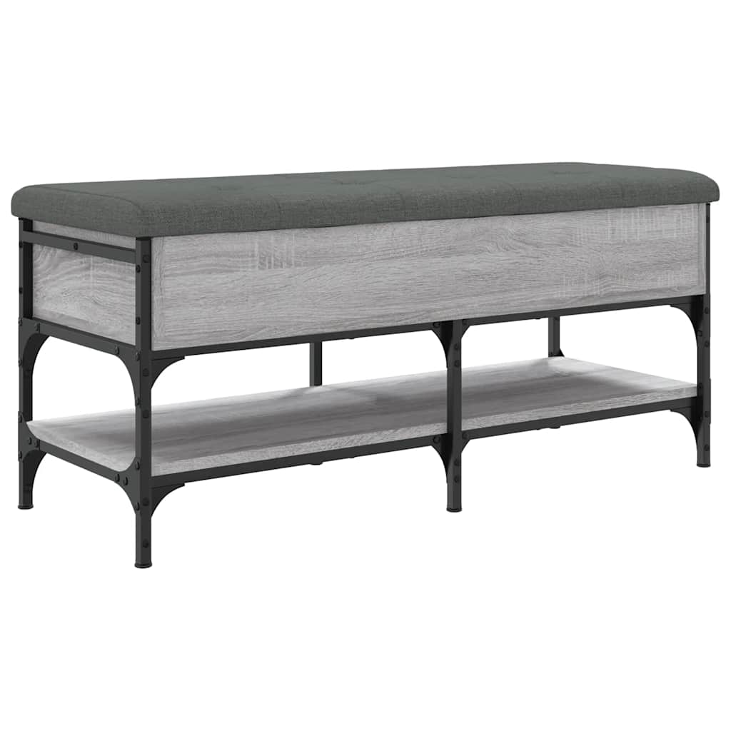 vidaXL Shoe Bench Grey Sonoma 102x42x45 cm Engineered Wood