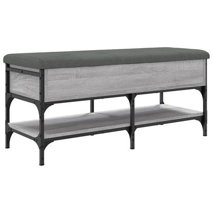 vidaXL Shoe Bench Grey Sonoma 102x42x45 cm Engineered Wood