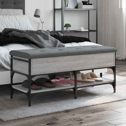 vidaXL Shoe Bench Grey Sonoma 102x42x45 cm Engineered Wood