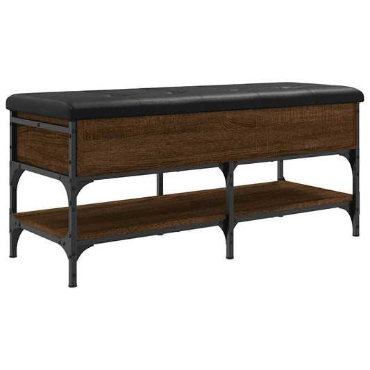vidaXL Shoe Bench Brown Oak 102x42x45 cm Engineered Wood