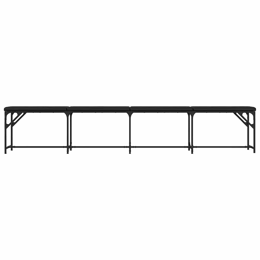 vidaXL Dining Bench Black 248x32x45 cm Steel and Faux Leather