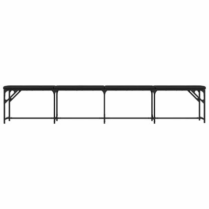 vidaXL Dining Bench Black 248x32x45 cm Steel and Faux Leather