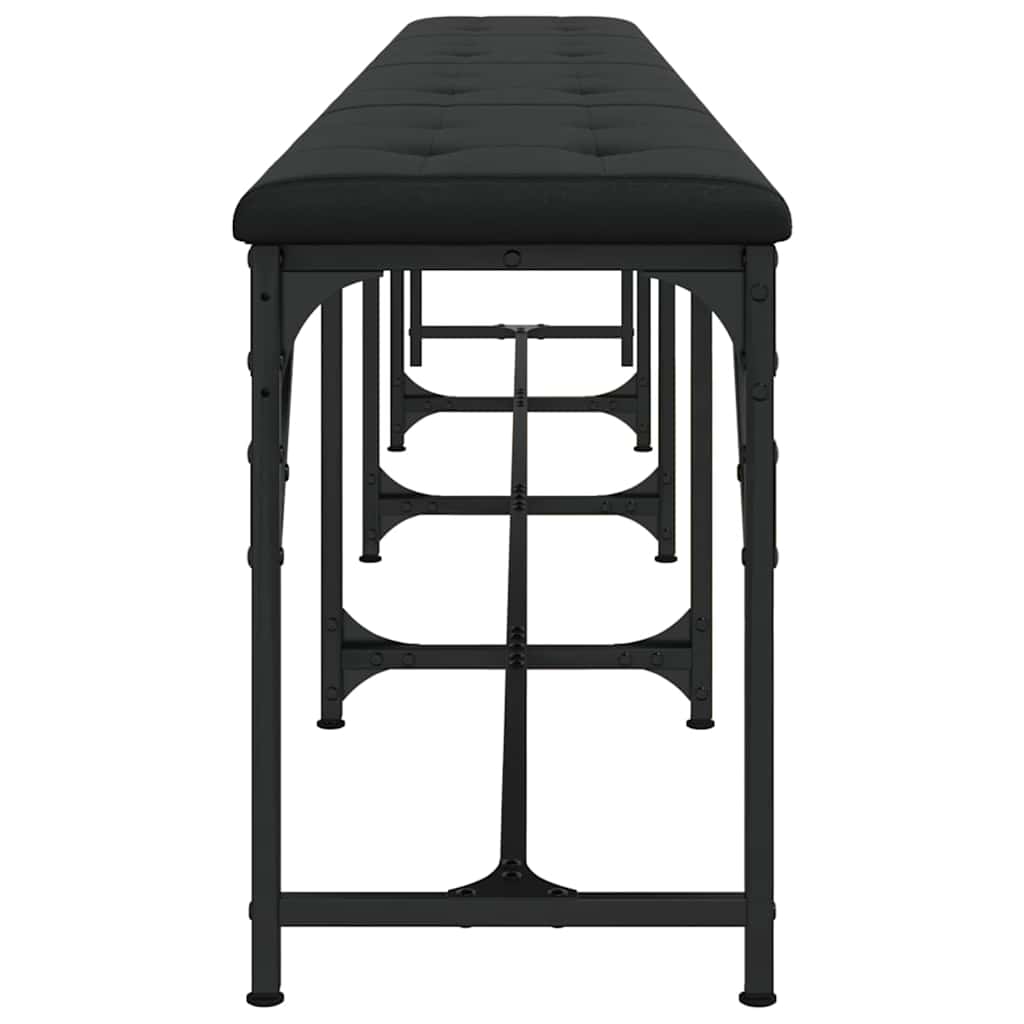 vidaXL Dining Bench Black 248x32x45 cm Steel and Faux Leather