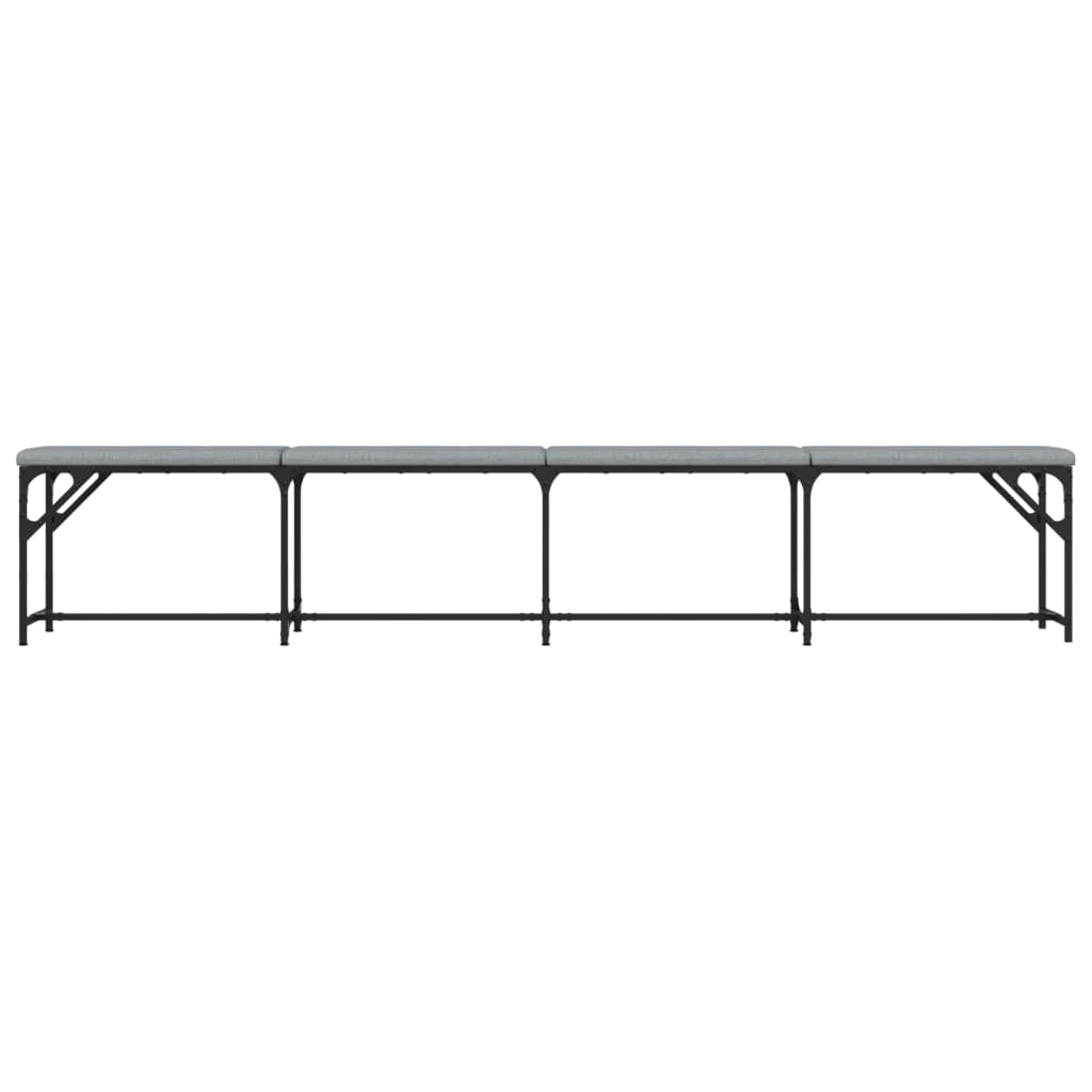 vidaXL Dining Bench Light Grey 248x32x45 cm Steel and Fabric