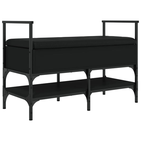 vidaXL Shoe Bench Black 85.5x42x57.5 cm Engineered Wood