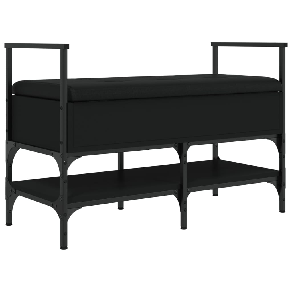 vidaXL Shoe Bench Black 85.5x42x57.5 cm Engineered Wood