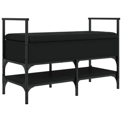 vidaXL Shoe Bench Black 85.5x42x57.5 cm Engineered Wood