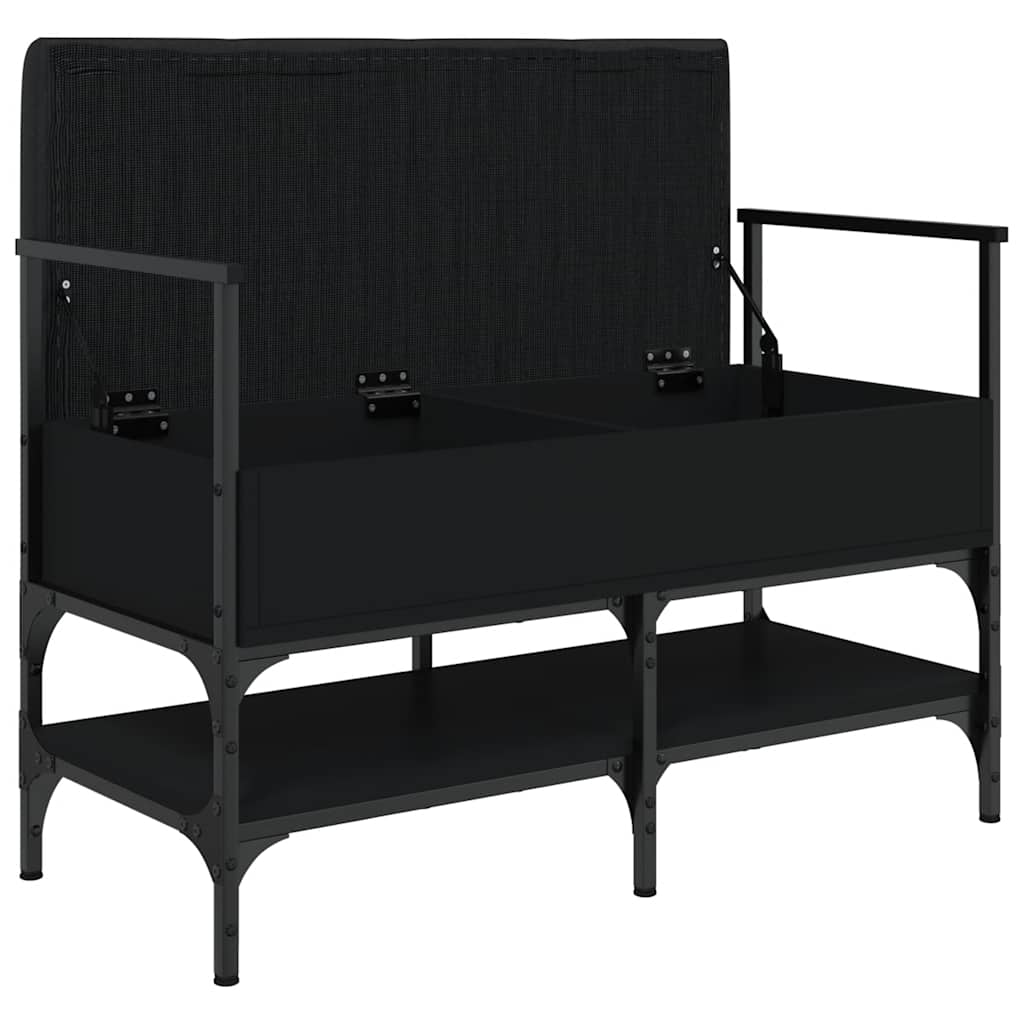 vidaXL Shoe Bench Black 85.5x42x57.5 cm Engineered Wood