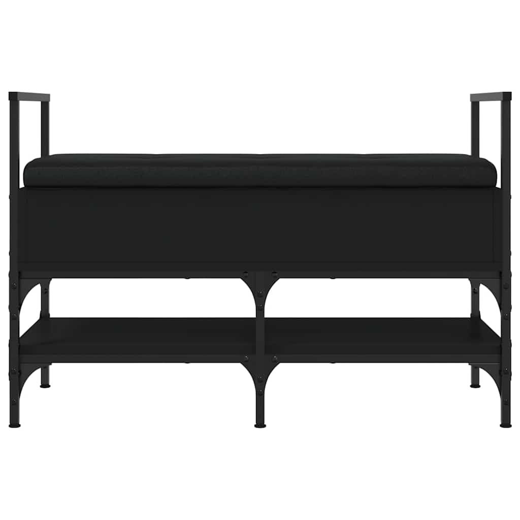 vidaXL Shoe Bench Black 85.5x42x57.5 cm Engineered Wood