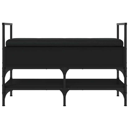 vidaXL Shoe Bench Black 85.5x42x57.5 cm Engineered Wood