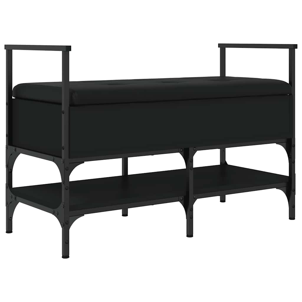 vidaXL Shoe Bench Black 85.5x42x57.5 cm Engineered Wood