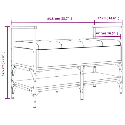 vidaXL Shoe Bench Black 85.5x42x57.5 cm Engineered Wood