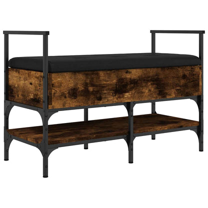 vidaXL Shoe Bench Smoked Oak 85.5x42x57.5 cm Engineered Wood