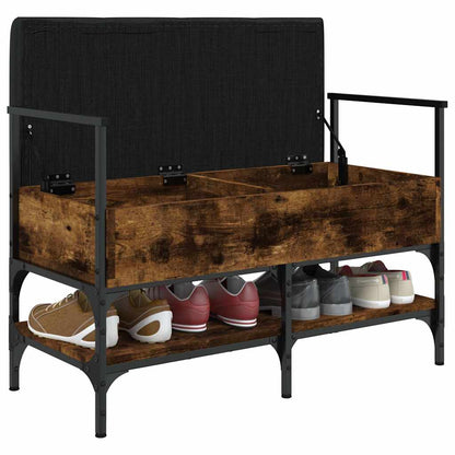 vidaXL Shoe Bench Smoked Oak 85.5x42x57.5 cm Engineered Wood