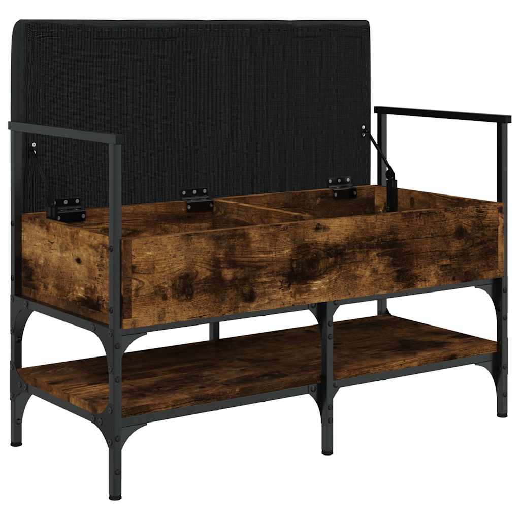 vidaXL Shoe Bench Smoked Oak 85.5x42x57.5 cm Engineered Wood