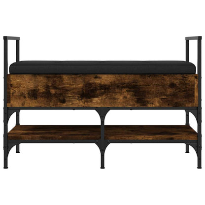 vidaXL Shoe Bench Smoked Oak 85.5x42x57.5 cm Engineered Wood