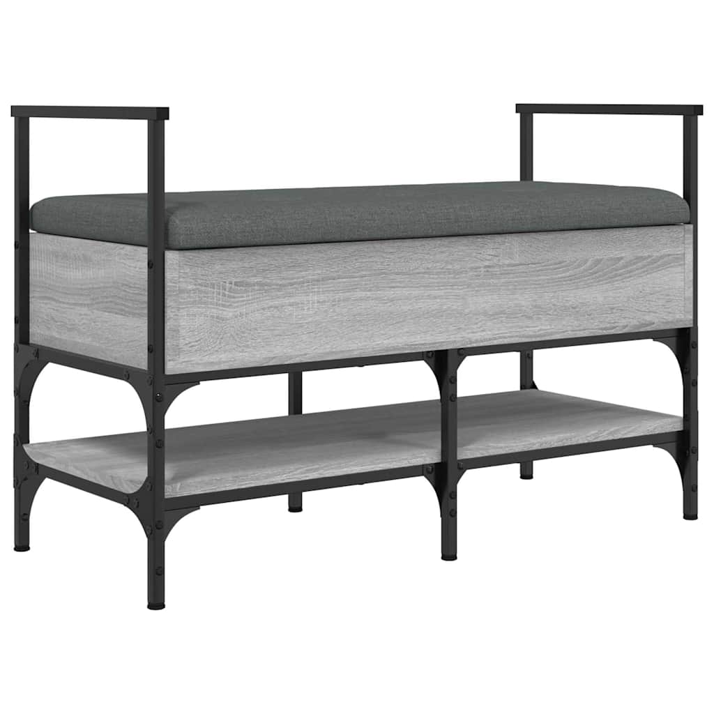 vidaXL Shoe Bench Grey Sonoma 85.5x42x57.5 cm Engineered Wood
