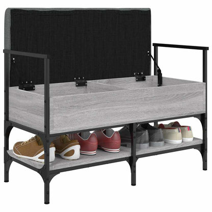 vidaXL Shoe Bench Grey Sonoma 85.5x42x57.5 cm Engineered Wood