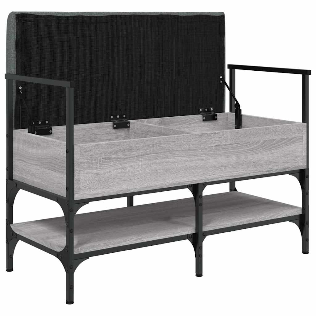 vidaXL Shoe Bench Grey Sonoma 85.5x42x57.5 cm Engineered Wood