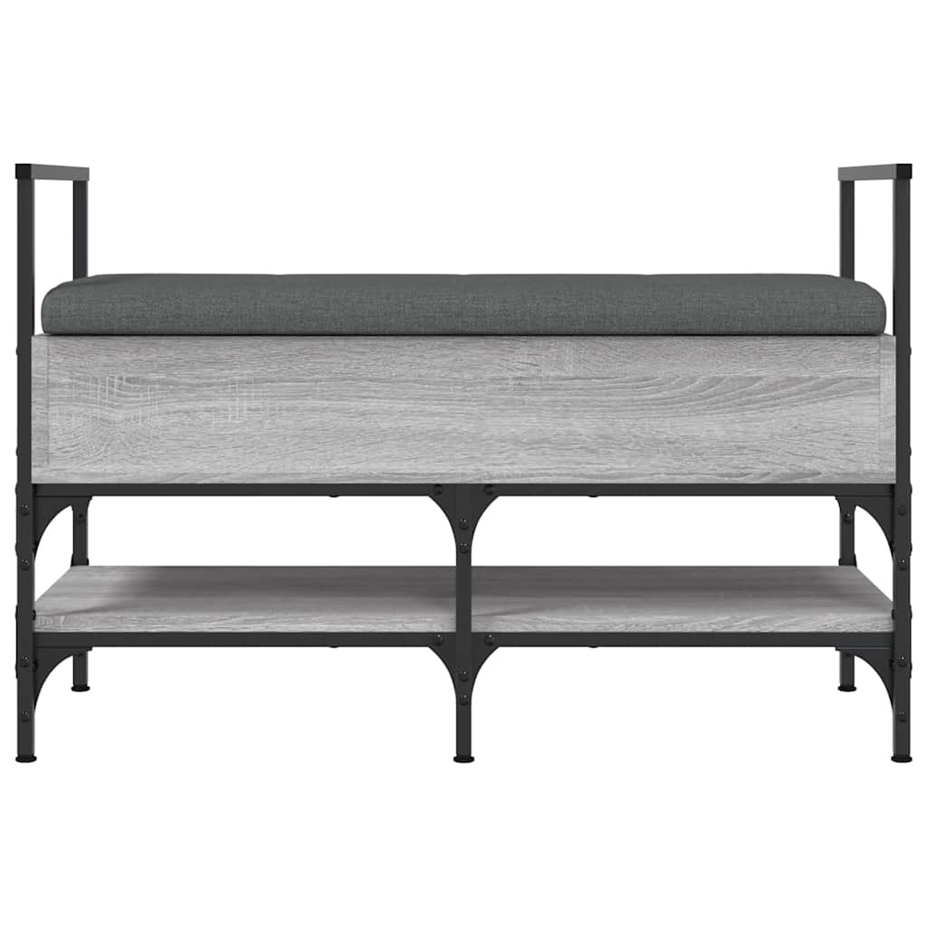 vidaXL Shoe Bench Grey Sonoma 85.5x42x57.5 cm Engineered Wood