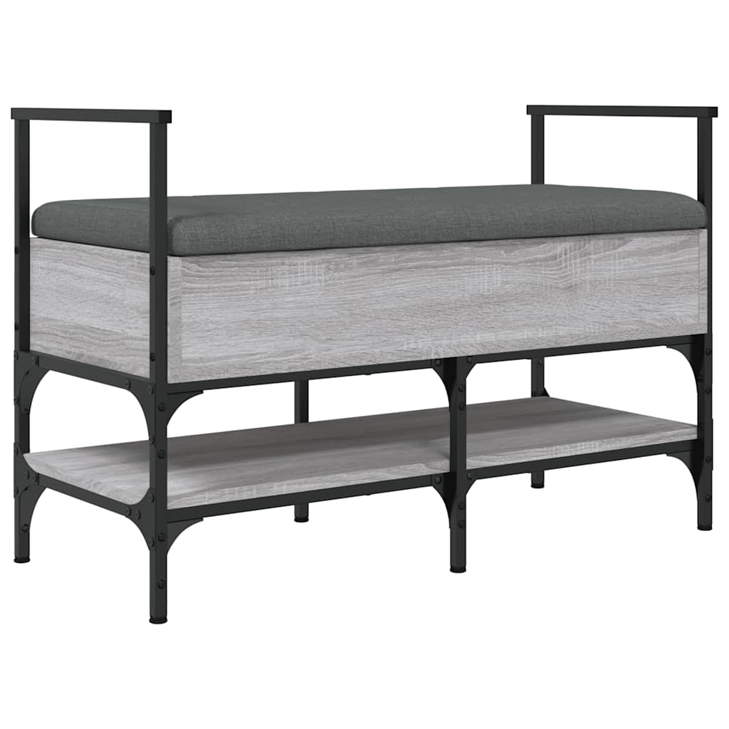 vidaXL Shoe Bench Grey Sonoma 85.5x42x57.5 cm Engineered Wood