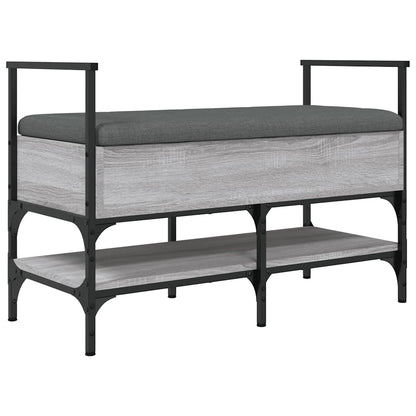 vidaXL Shoe Bench Grey Sonoma 85.5x42x57.5 cm Engineered Wood