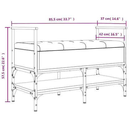 vidaXL Shoe Bench Grey Sonoma 85.5x42x57.5 cm Engineered Wood