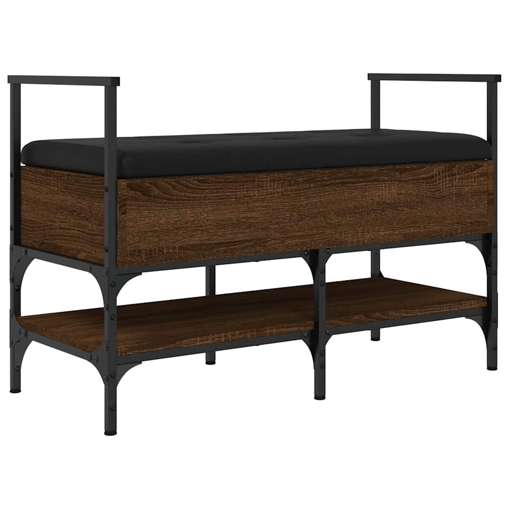 vidaXL Shoe Bench Brown Oak 85.5x42x57.5 cm Engineered Wood