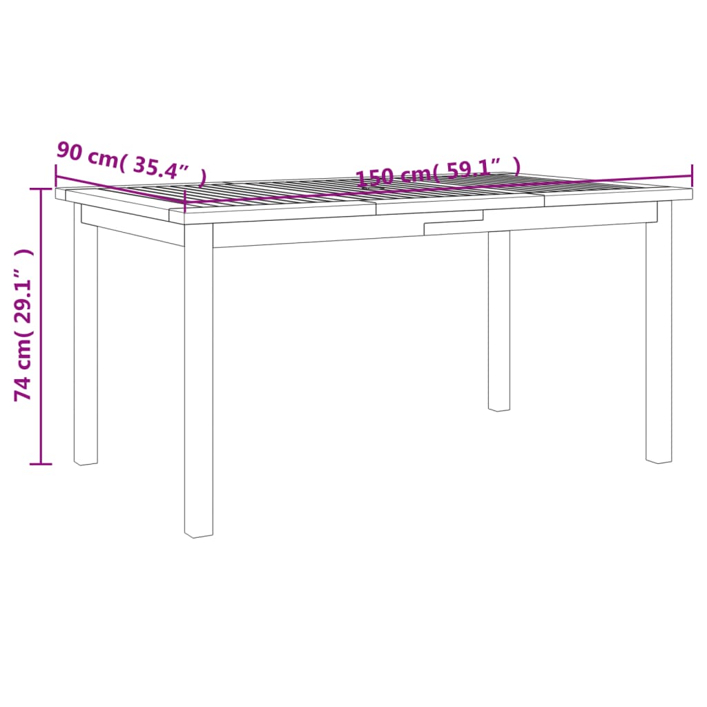 vidaXL 7 Piece Garden Dining Set Solid Wood Acacia