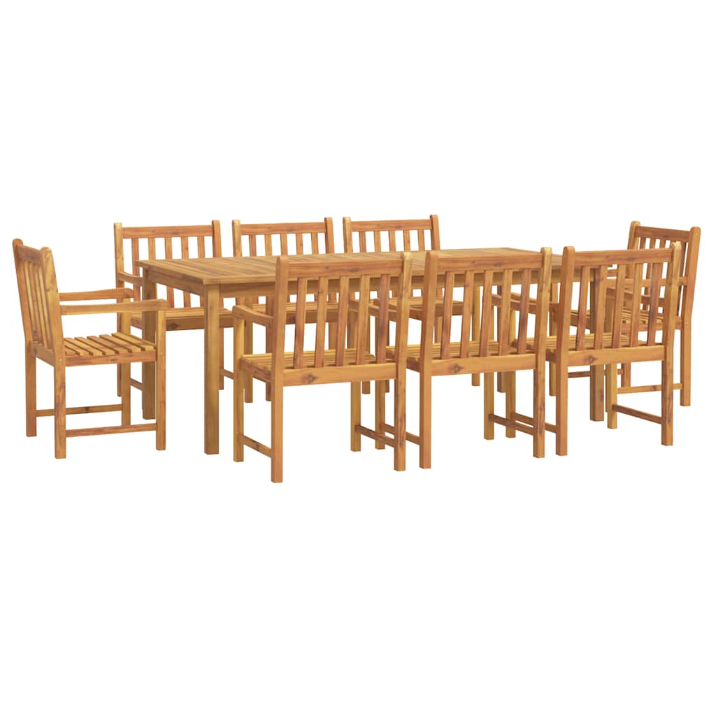 vidaXL 9 Piece Garden Dining Set Solid Wood Acacia