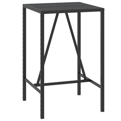 vidaXL 5 Piece Garden Bar Set with Cushions Black Poly Rattan