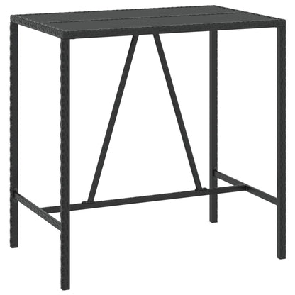 vidaXL 5 Piece Garden Bar Set with Cushions Black Poly Rattan