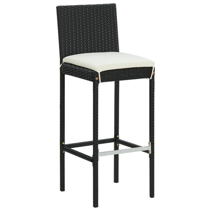 vidaXL 11 Piece Garden Bar Set with Cushions Black Poly Rattan