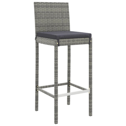 vidaXL 11 Piece Garden Bar Set with Cushions Grey Poly Rattan