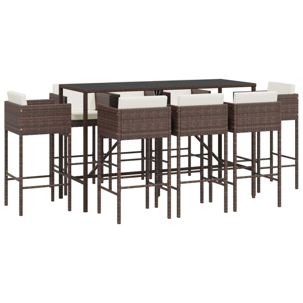 vidaXL Garden Bar Set | Brown, Black, Cream White