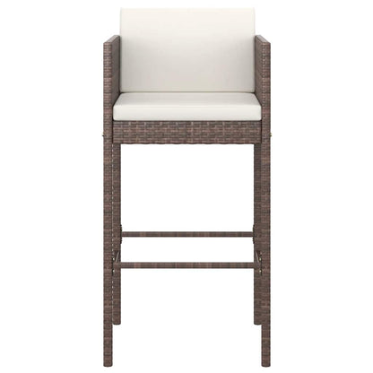 vidaXL 9 Piece Garden Bar Set with Cushions Brown Poly Rattan