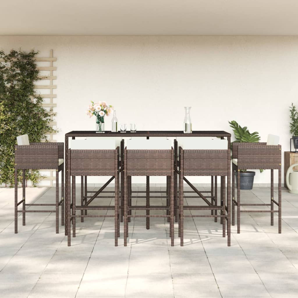 vidaXL Garden Bar Set | Brown, Black, Cream White