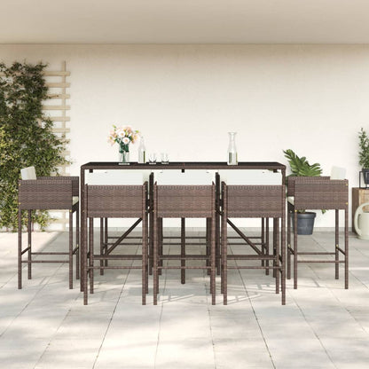 vidaXL Garden Bar Set | Brown, Black, Cream White