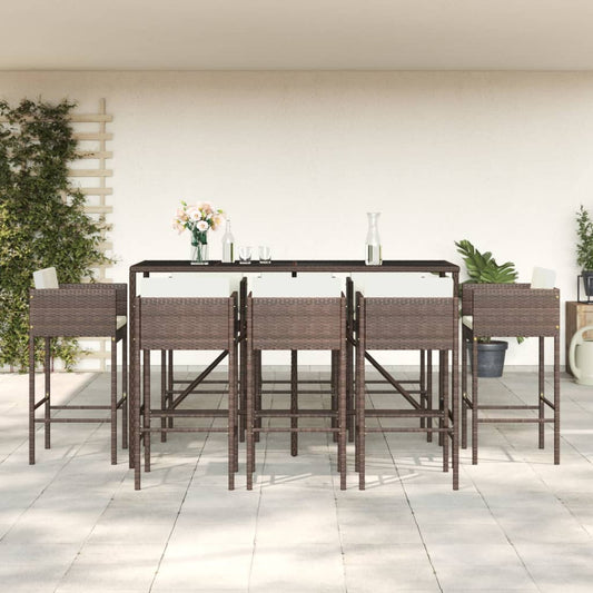 vidaXL Garden Bar Set | Brown, Black, Cream White