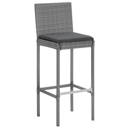 vidaXL 9 Piece Garden Bar Set with Cushions Grey Poly Rattan