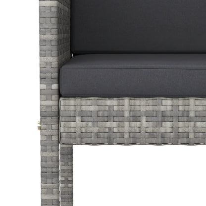 vidaXL 7 Piece Garden Bar Set with Cushions Grey Poly Rattan