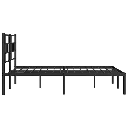 vidaXL Metal Bed Frame without Mattress with Headboard Black 150x200cm